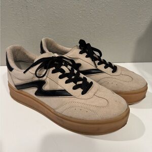 Madden Girl Beige and Black Sneakers